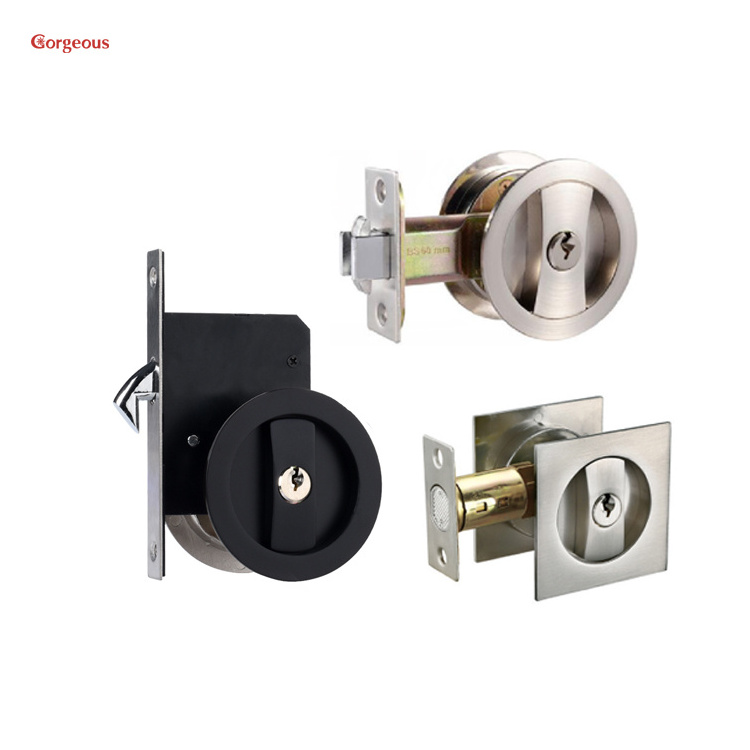 round hidden recessed pull privacy pocket cavity double turn sided slider entry wooden pocket sliding doors lock