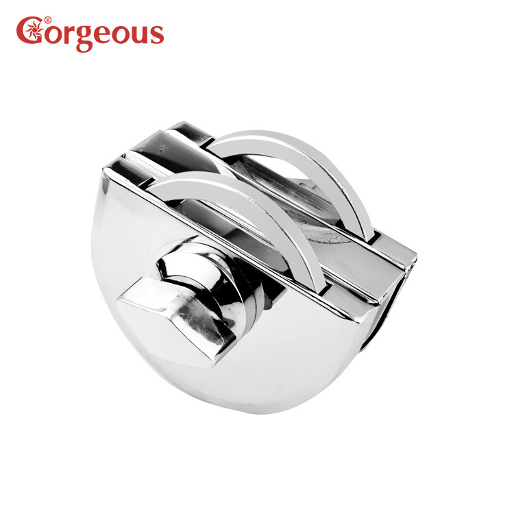 Semicircle hypotenuse mirror frameless glass door lock d shape locks double glass door central stainless steel glass door lock