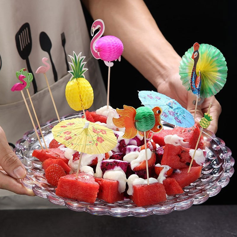 Custom Size Fireworks Food Toothpicks Party Decorate Cocktail paper umbrella toothpick bamboo sandwich picks