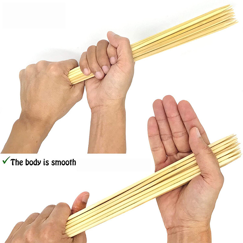 Bamboo  skewer 2.5 200mm meat food barbeque bbq giant grill biodegradable china kabob kebab bamboo round bbq skewer