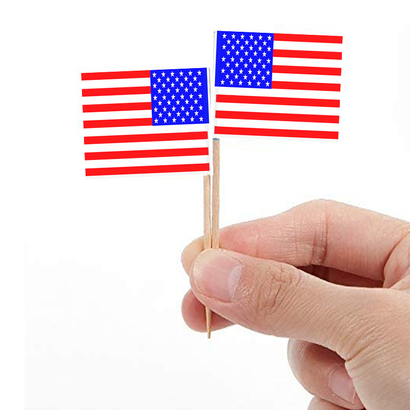 Appetizers Flag Bamboo Toothpicks Wedding Cake Food Decor toothpick with paper national flag