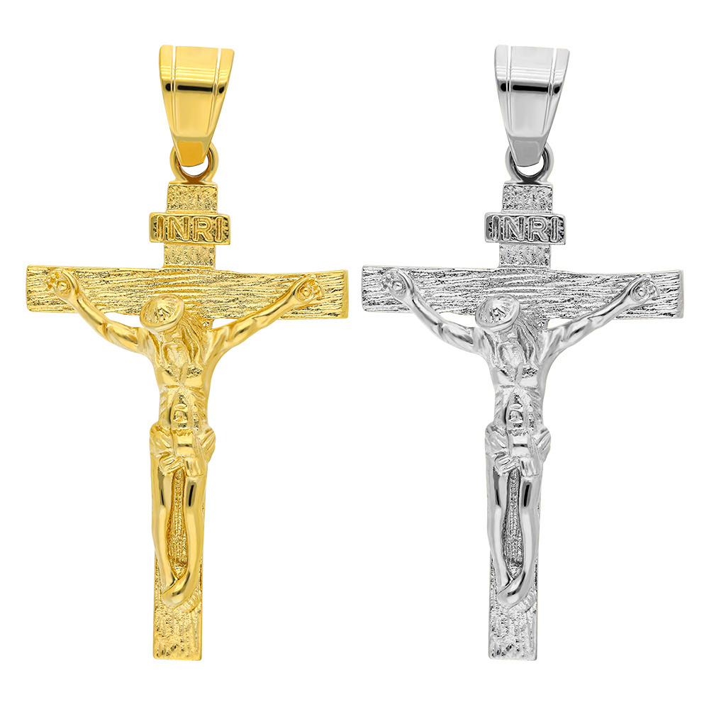 Fashion stainless steel jewelry Charm Man Gold Plated Jewelry 316 L Religious Ornaments Jesus Cross Stainless Steel Pendant