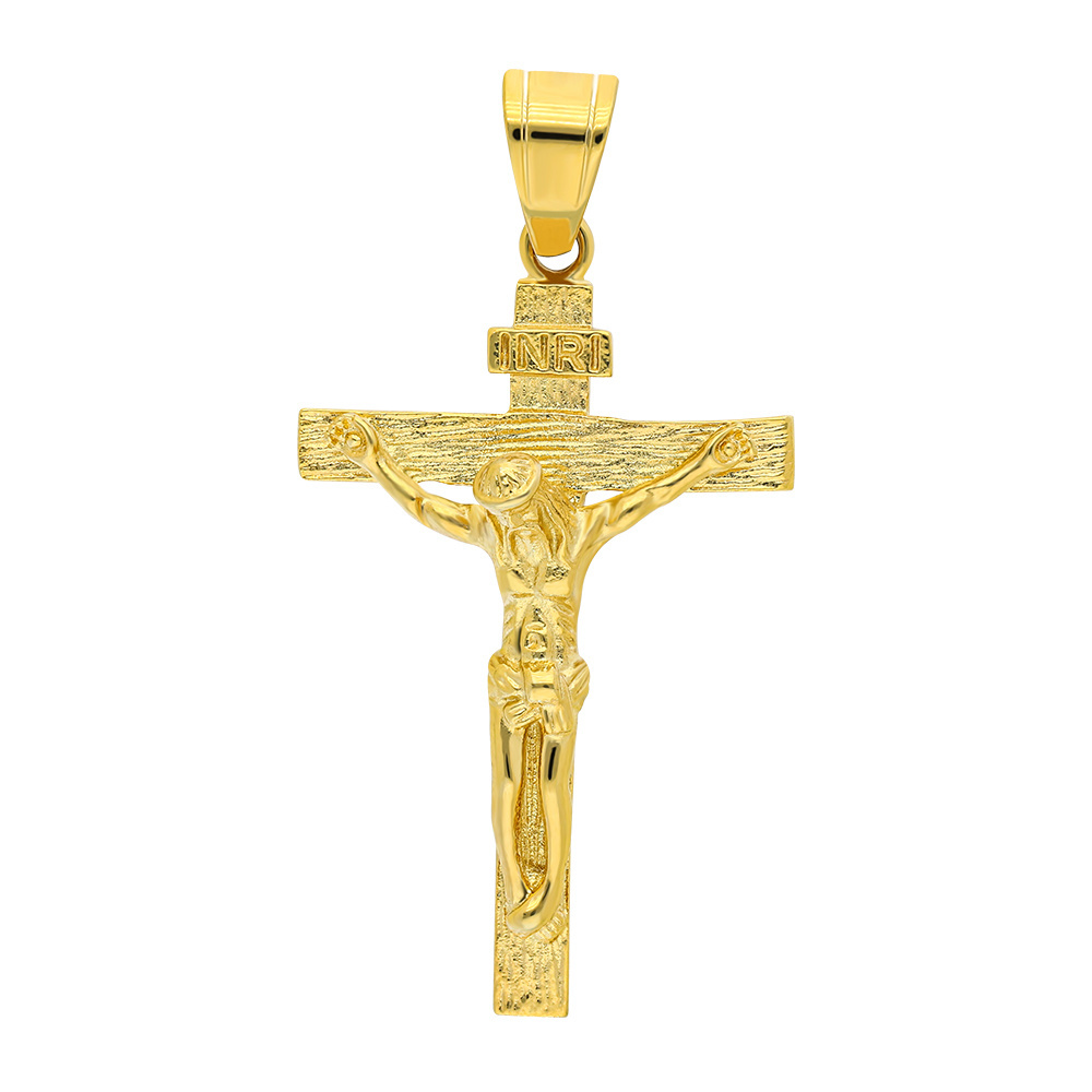 Fashion stainless steel jewelry Charm Man Gold Plated Jewelry 316 L Religious Ornaments Jesus Cross Stainless Steel Pendant