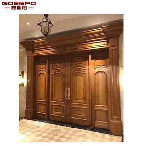 Solid teak wood doors main door models four leaf entry entrance door