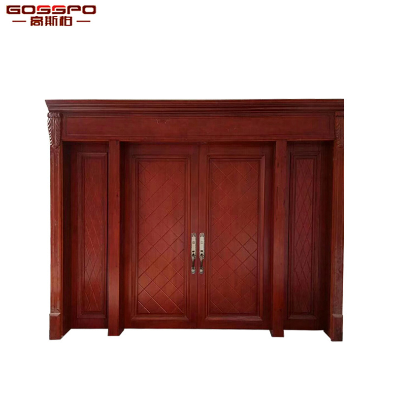 Solid teak wood doors main door models four leaf entry entrance door