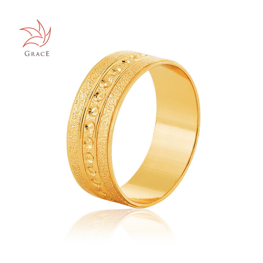 Grace Wholesale Price Brass 24K Gold Plate Indian Women'S  Ring Dubai Mens Personalized Ring