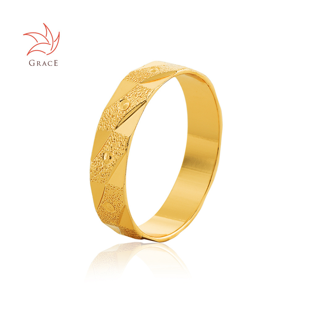 Grace Wholesale Price Brass 24K Gold Plate Indian Women'S  Ring Dubai Mens Personalized Ring