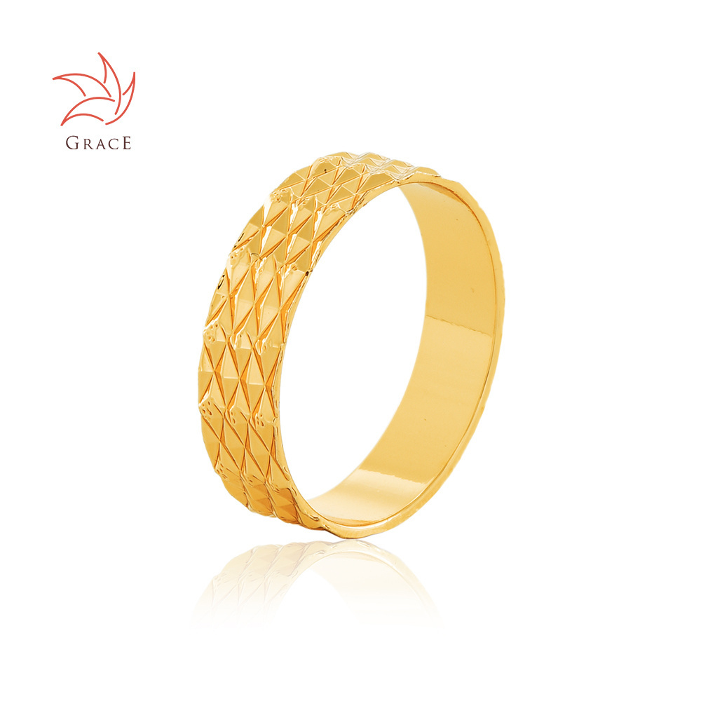 Grace Wholesale Price Brass 24K Gold Plate Indian Women'S  Ring Dubai Mens Personalized Ring