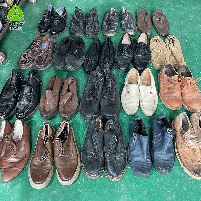 Used Shoes Factory Wholesale Leather Dress Shoes Warm For Men Waterproof Stock Shoes