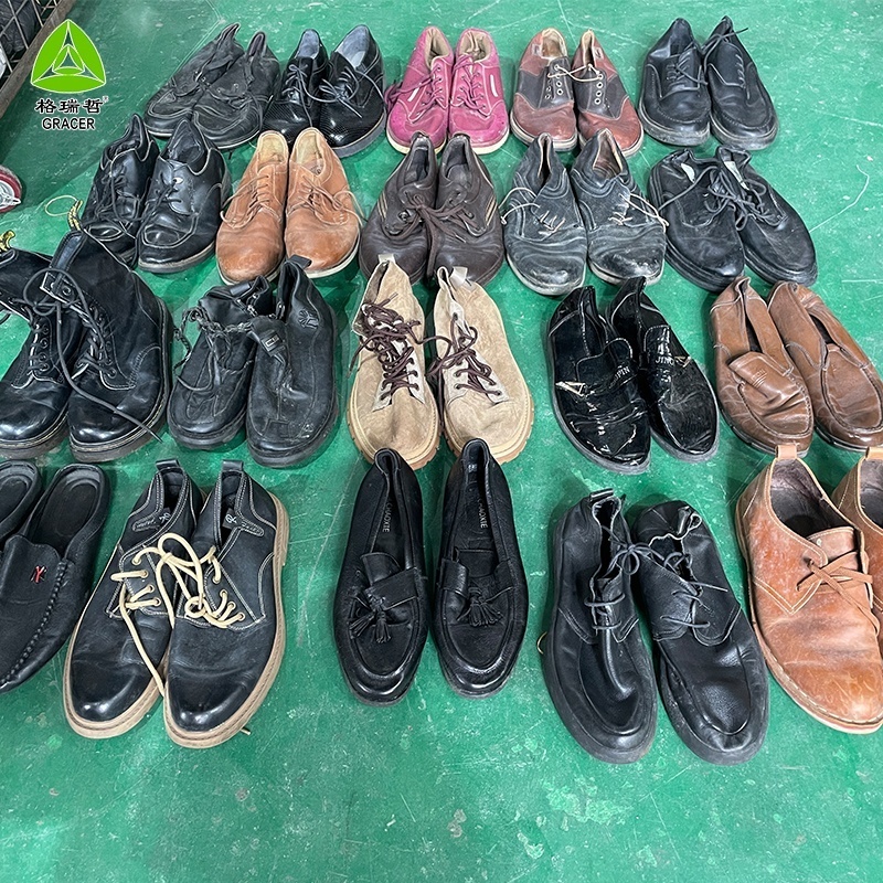 Used Shoes Factory Wholesale Leather Dress Shoes Warm For Men Waterproof Stock Shoes