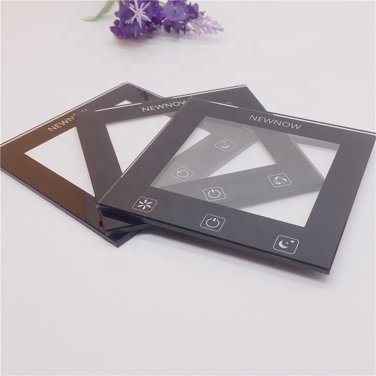 Glass factory customized Tempered touch switch glass panel with silk screen printing