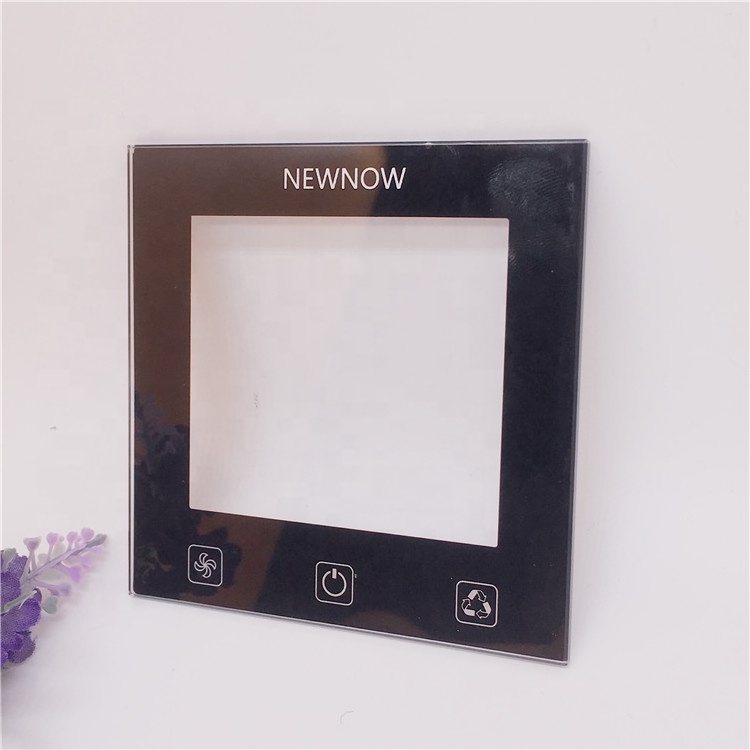 Glass factory customized Tempered touch switch glass panel with silk screen printing