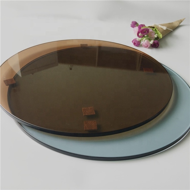 Glass customized 6mm 8mm 10mm 36 inch round Bronze Tinted Tempered Table Top Glass Price