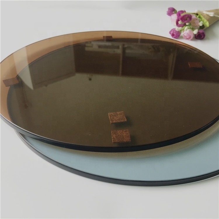 Glass customized 6mm 8mm 10mm 36 inch round Bronze Tinted Tempered Table Top Glass Price