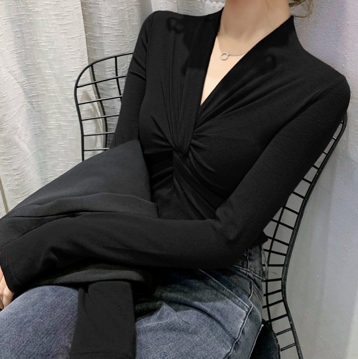 winter products 2023 High Quality Ladies Skinny T-shirt Fashionable Scrubs Girls Sexy Long Sleeves T-shirt