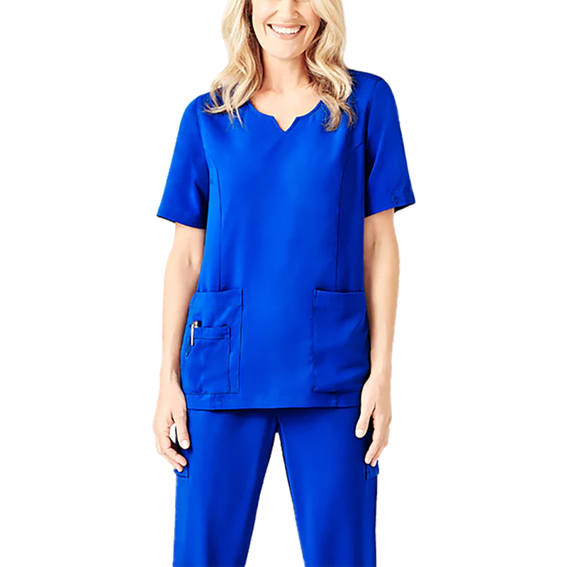 Hot Selling Stylish Tailored Fit Round Neck Scrub Top Medical Scrubs Womens Scrub Nursing Polyester Stretchy Hospital Uniforms