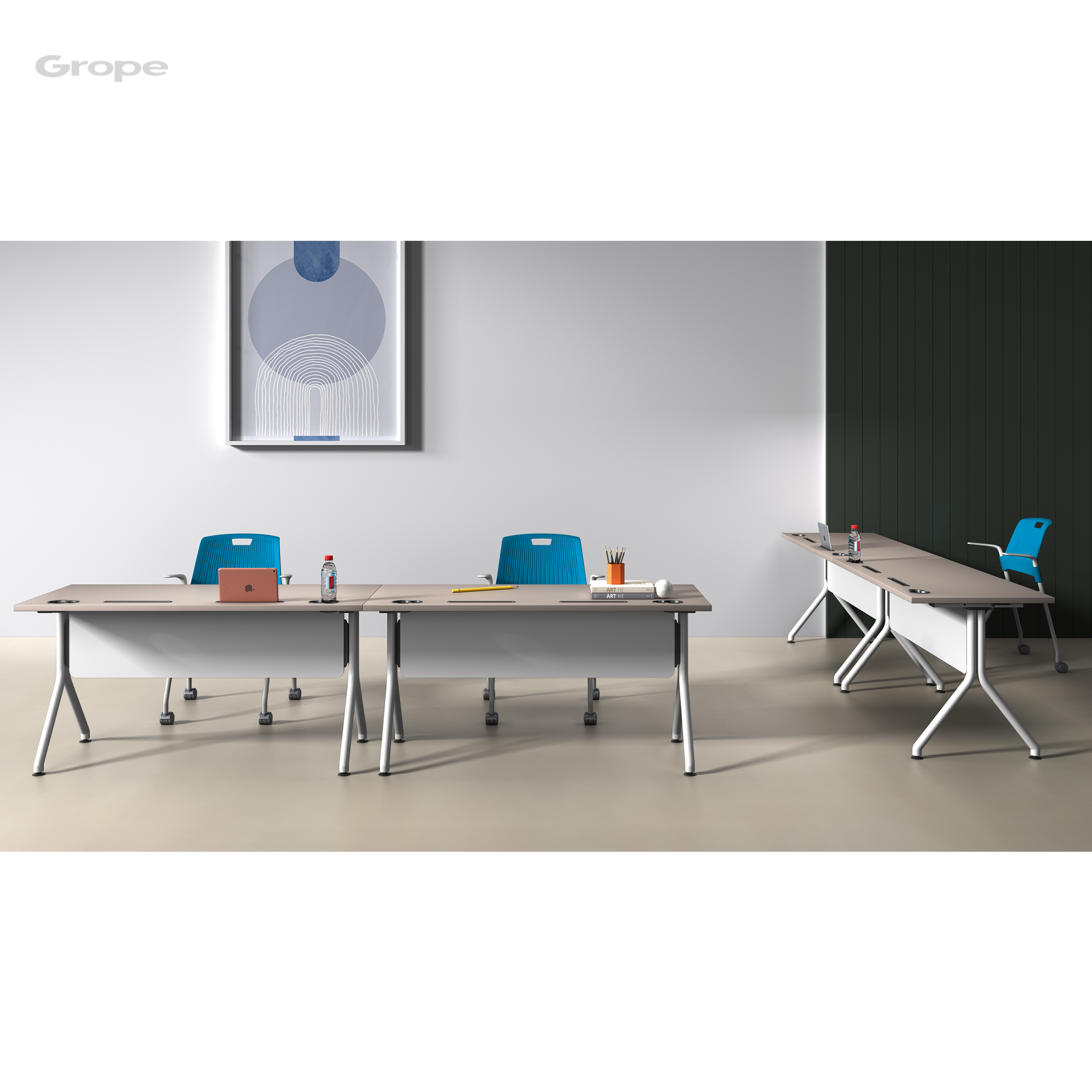 Office folding desk mobile conference training table with meeting table design