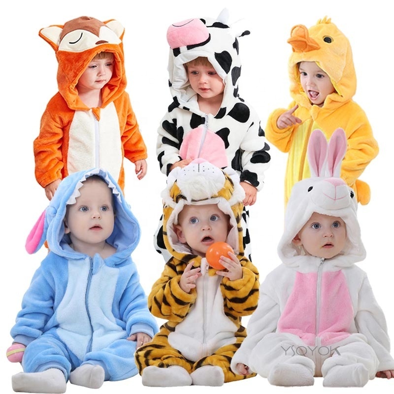 Wholesale Baby Rompers Winter Kigurumi Lion Costume Girls Boys Toddler Animal Jumpsuit Infant Clothes Pyjamas Kids Onesies