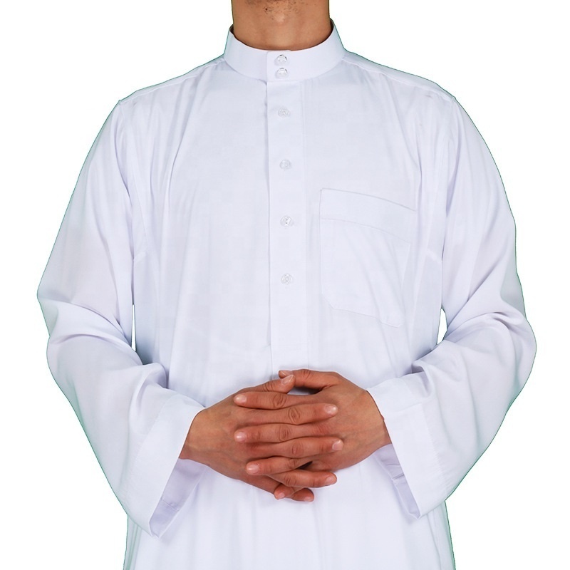 Wholesale Men Muslim Clothing Arabic Jabbah Thobe Moroccan Dubai Saudi Arabian Abayas Dress Jubba Thobe for Mens Ramadan