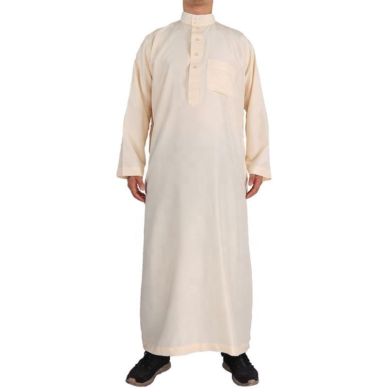 Wholesale Men Muslim Clothing Arabic Jabbah Thobe Moroccan Dubai Saudi Arabian Abayas Dress Jubba Thobe for Mens Ramadan