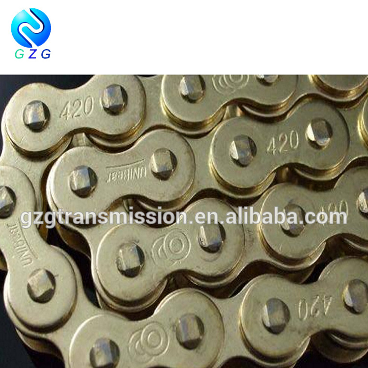 High quality gold color zinc copper plated Motorcycle Chain 428 428H 520