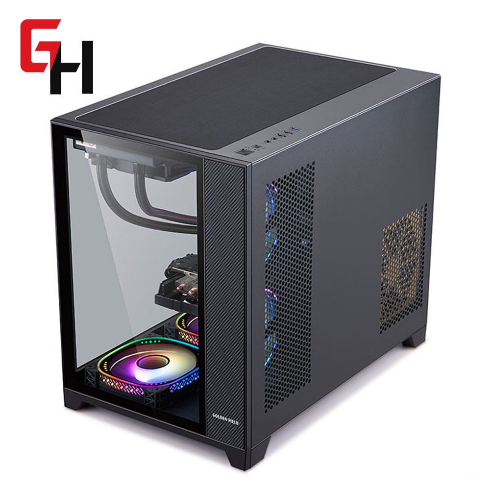 2023 Latest Design Full Tempered Glass PC Cabinet Rainbow RGB Controller Full Tower Computer Case USB 3.0 atx case