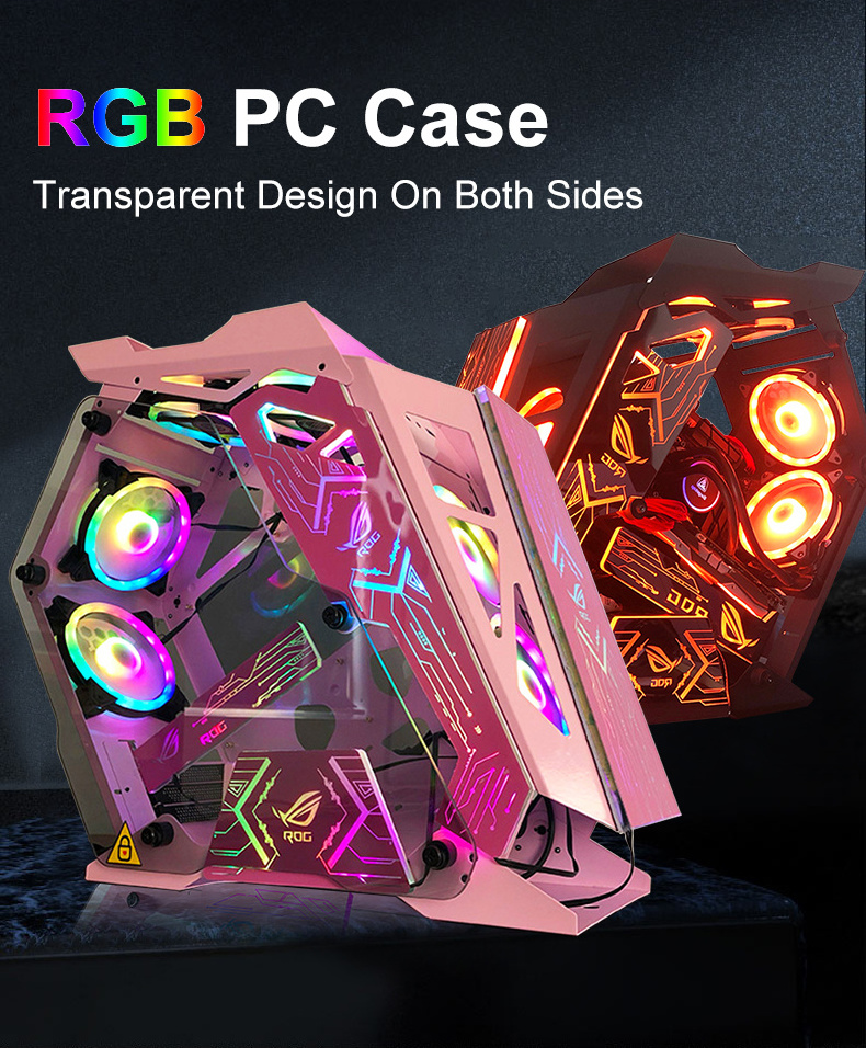 Brand New 2023 Gaming Computer Cases PC Gaming RGB ATX Computer Case Gaming Frame Chassis & Towers CPU Cabinet