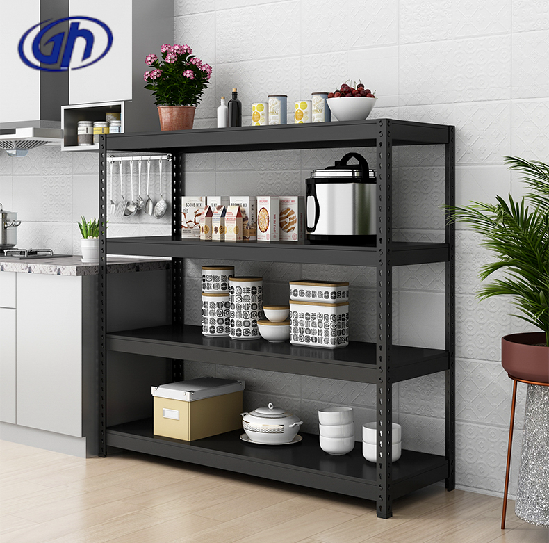 Bolted free home Metal rack system Office shelving Hidden Hole rivet shelves Corner shelves with metal plate home shelving