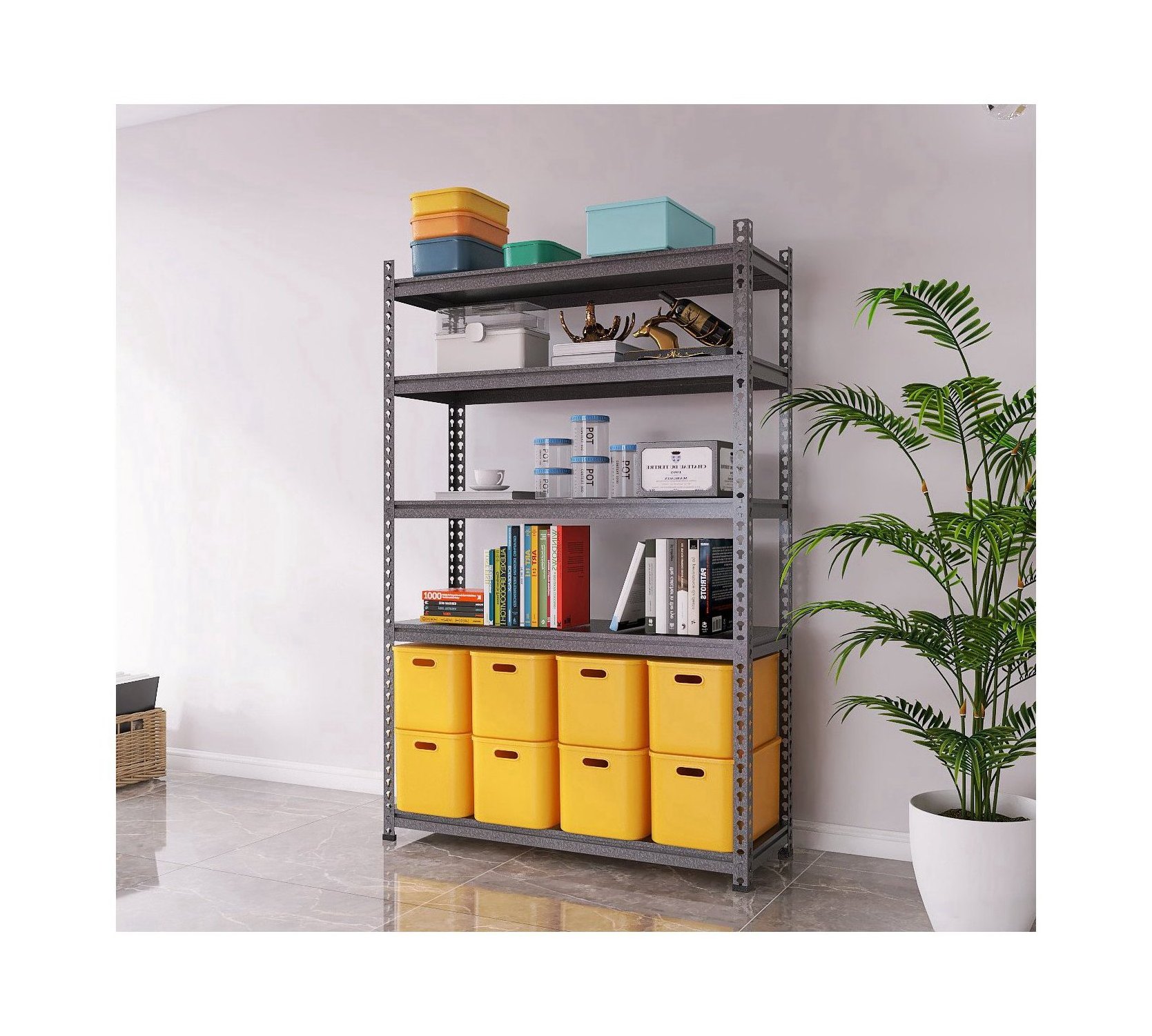 Boltless Garage Shelves Adjustable Multipurpose Storage Utility Shelf Rack Metal Storage Racks Shelving Units