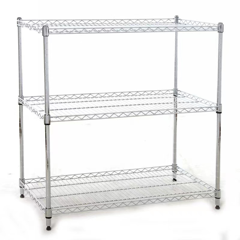 High Quality 5 Tiers 800lbs NSF Approval Metal Chrome Wire Shelf Shelving Garage Rack