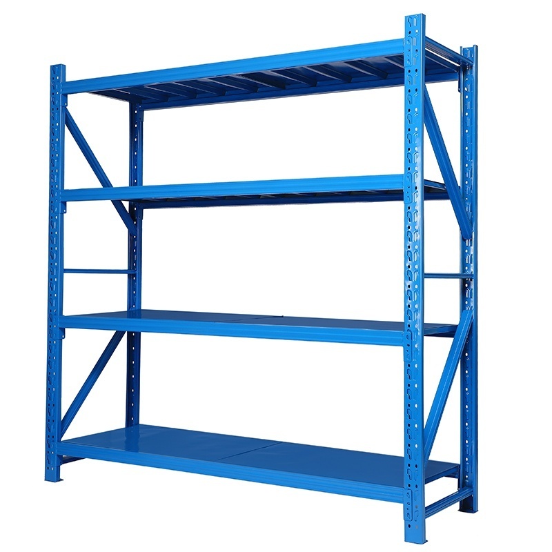 Boltless Shelving Racking Systems Industrial Warehouse Storage Rack Shelf Heavy Duty for Metal Original Black Cover White Blue