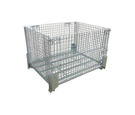 Collapsible storage Collapsible stack warehouse steel wire mesh pallet storage cage