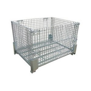 Collapsible storage Collapsible stack warehouse steel wire mesh pallet storage cage