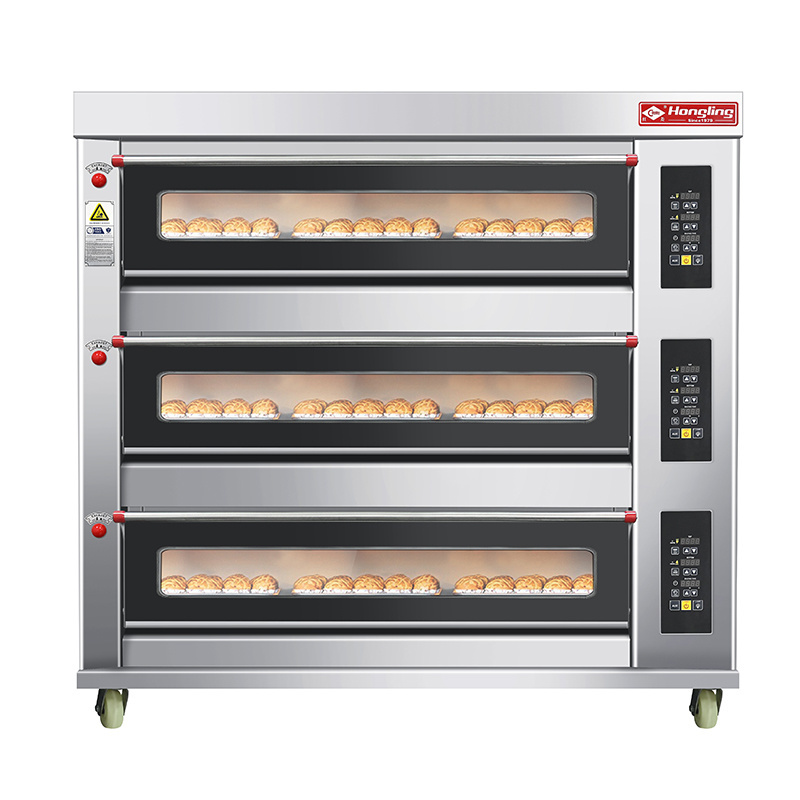 HLY-312-NM commercial 3 deck 12 trays prices big gas bakery ovens in dubai