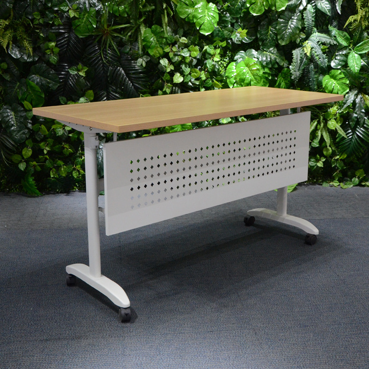 Modern office  movable computer training table with wheels training desk