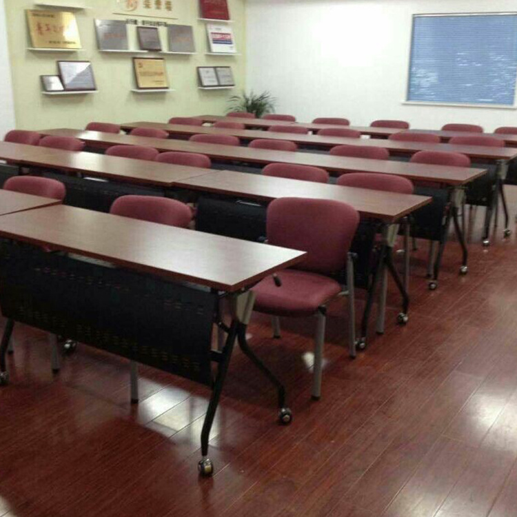 Modern Commercial Metal Folding Training Table with Caster Office Furniture Office Desks Foldable Table Designs