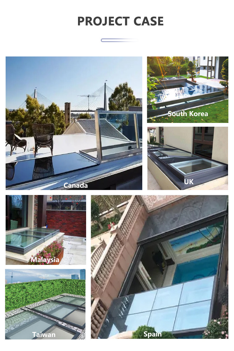 Ventilation Aluminium Sliding Roof Motorized Retractable Skylight System For Flat Roofs