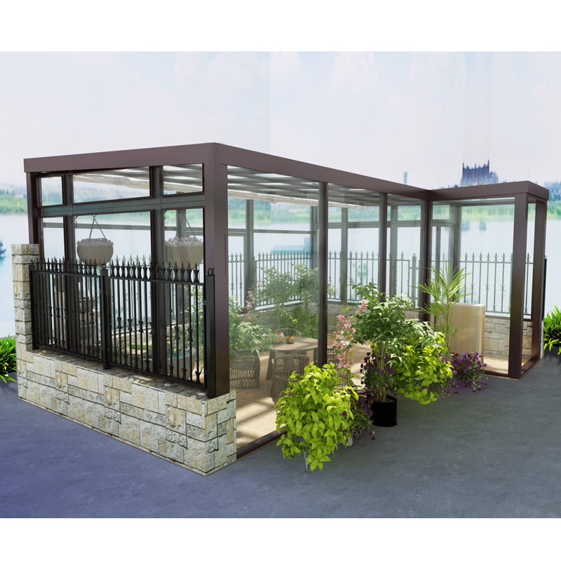 economic manufacturer modular  awnings luxury glass metal frame ready made prefabricated portable aluminum customized sunroom