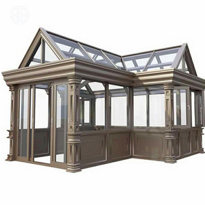 Foshanguangye  Customized Veranda Price Aluminium Winter Garden Sun Room Green Glass House Free Standing Sunroom