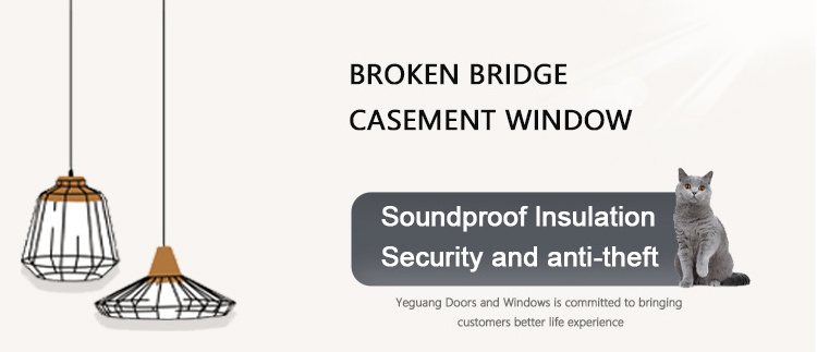 Hurricane impact windows soundproof insulation tempered glass aluminum casement window