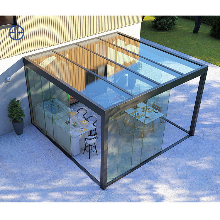 Porch Screen Veranda Sunroom Prefabricated Glass Conservatory Sun Room 4 Season Sunrooms Winter Garden House Room