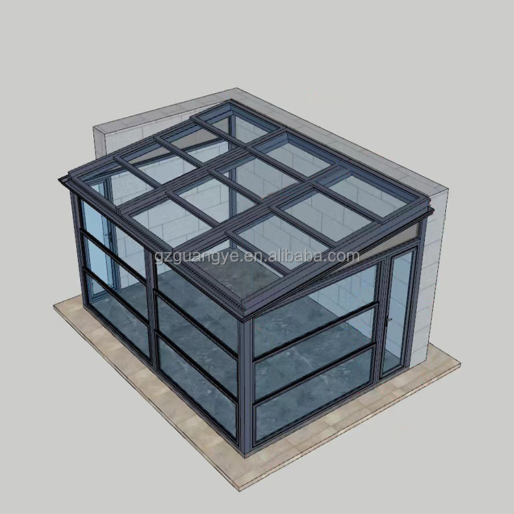 Customized Winter Garden Sunroom Aluminium Glass Greenhouse Price Smart Sliding Retractable Roof Sunroom