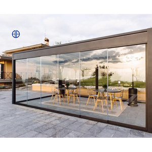 Frameless Folding Glass Door Sliding Glass Porch Panoramic Accordion Outdoor Interior Partition Bifold Doors