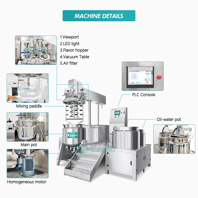 Standard Sliming Face Snail Hair Remover Cream Making Emulsifying Machine Lotion Homogenizing Emulsifier Mixer