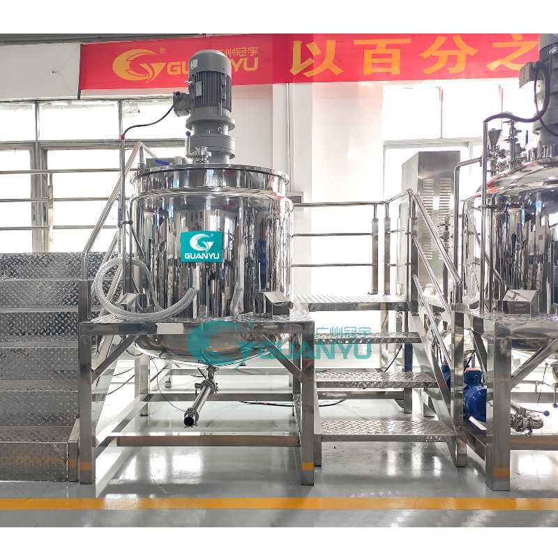 Stainless Steel Shampoo Making Machinery Cosmetics Dishwash Liquid Mixers Soap Mixing Tank Liquid Detergent Making Machine