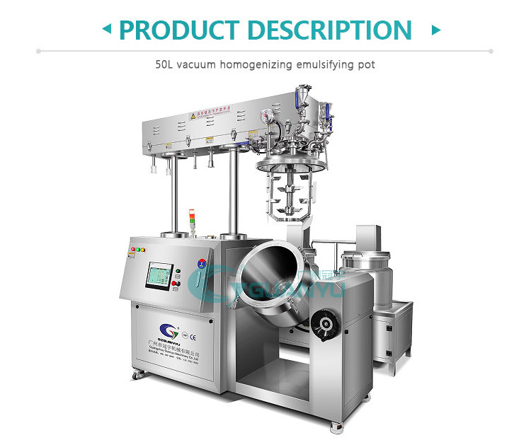 High Shear Bleach Cream Lotion Facial Cleanser Making Machine Cosmetic Cream Vacuum Emulsifying Mixer Machine