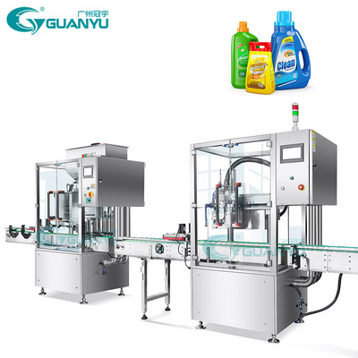 Full Automatic 2 Heads Shampoo and Liquid Soap Production Line Chemical Hand Wash Liquid Detergent Soap Filling Capping Machine