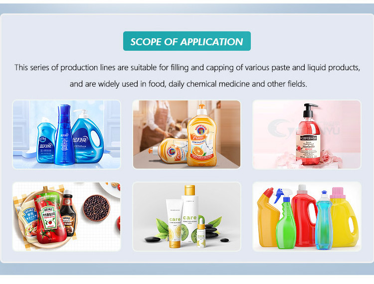 Full Automatic 2 Heads Shampoo and Liquid Soap Production Line Chemical Hand Wash Liquid Detergent Soap Filling Capping Machine