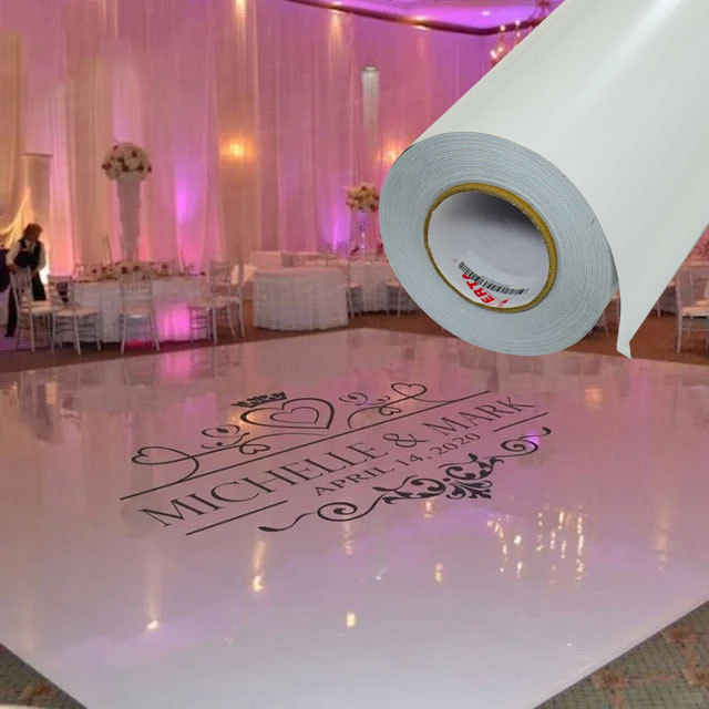 B1 Flame retardant vinyl one year removable UV/solvent/weak solvent print PVC vinyl flooring Wedding vinyl prints