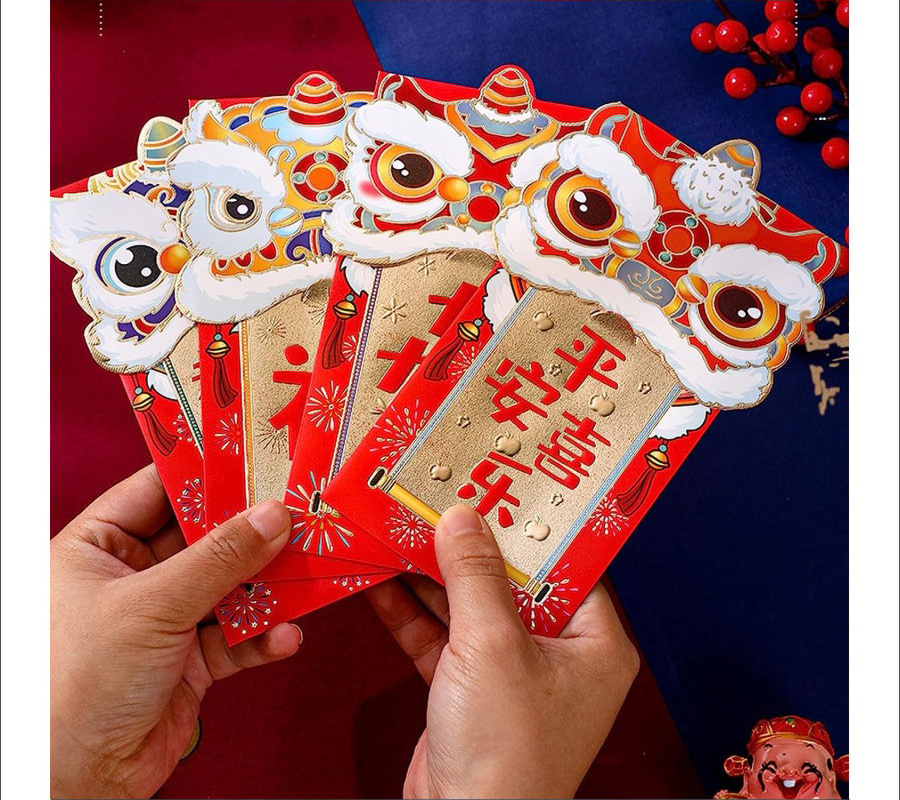 Wholesale Custom 2024 Chinese New Year Hongbao Red Packets Lucky Money Red Paper Envelopes